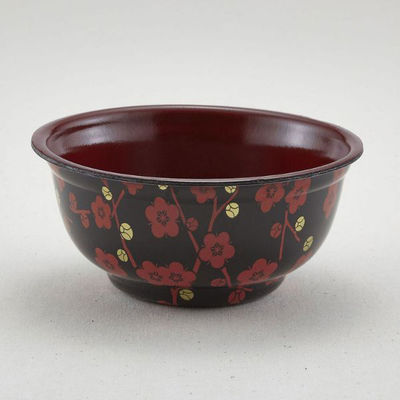 青葉紙業 どんぶり容器 D-3 本体 赤梅内赤 600枚(50枚×12) 205422 1ケース(600枚入(50枚×12袋))（直送品）