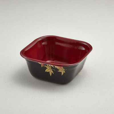 青葉紙業 角丼容器 どん重(本体)耐熱もみじ内赤 800枚(50枚×16) 220138 1ケース(800枚入(50枚×16袋))（直送品）