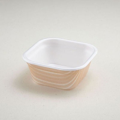 青葉紙業 角丼容器 どん重 大盛(本体)赤木目 800枚(50枚×16) 220323 1ケース(800枚入(50枚×16袋))（直送品）