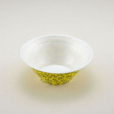 青葉紙業 麺容器 ラーメン 中(本体)黄からくさ 450枚(50枚×9) 221535 1ケース(450枚入(50枚×9袋))（直送品）