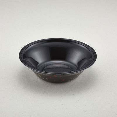 どんぶり容器 あさどん 190 耐熱黒まきえ内黒 1200枚(50枚×24) 221885 1ケース(1200枚入(50枚×24袋))（直送品）