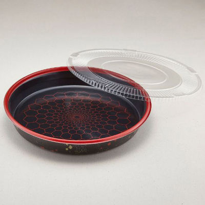 青葉紙業 寿司容器 すし桶 3 亀甲黒透明セット 150枚(25枚×6) 253070 1ケース(150枚入(25枚×6袋))（直送品）