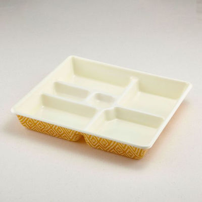 青葉紙業 仕出し容器 会席膳 中 本体 こがね 200枚(25枚×8) 259336 1ケース(200枚入(25枚×8袋))（直送品）