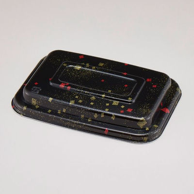 青葉紙業 弁当容器 BT-1 蓋 ND黒まきえ 600枚(50枚×12) 272212 1ケース(600枚入(50枚×12袋))（直送品）