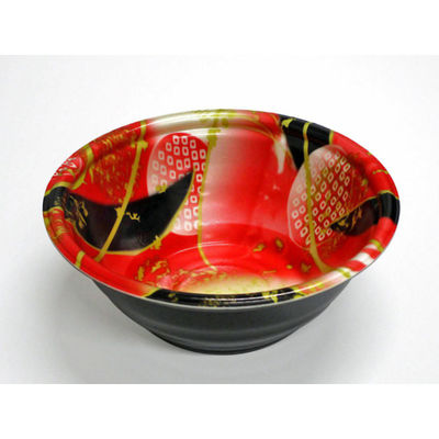 デンカポリマー スープ・麺容器 E-32本体 夢雲赤/黒 1000枚(50枚×20) 38693 1ケース(1000枚入(50枚×20袋))（直送品）