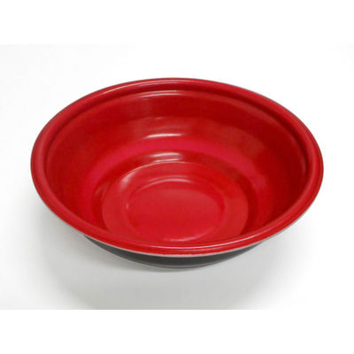 デンカポリマー スープ・麺容器 E-52浅本体 赤/黒 600枚(50枚×12) 38803 1ケース(600枚入(50枚×12袋))（直送品）