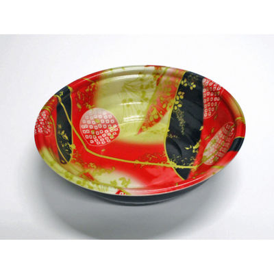 デンカポリマー スープ・麺容器 E-42浅本体 夢雲赤/黒 600枚(50枚×12) 38913 1ケース(600枚入(50枚×12袋))（直送品）