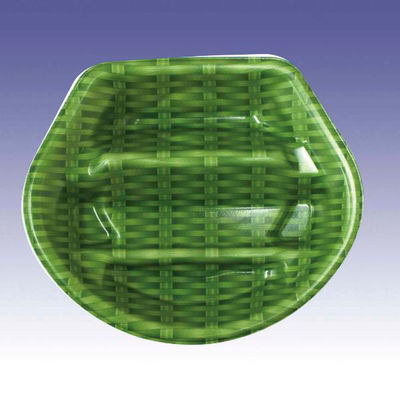 デンカポリマー 惣菜容器 夢扇10本体 竹かご緑 600枚(50枚×12) 53473 1ケース(600枚入(50枚×12袋))（直送品）