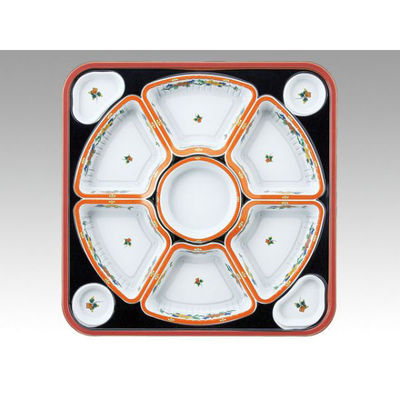 アヅミ産業 オードブル容器 TO-460 有田 朱セット 80枚(20枚×4) 905019 1ケース(80枚入(20枚×4袋))（直送品）