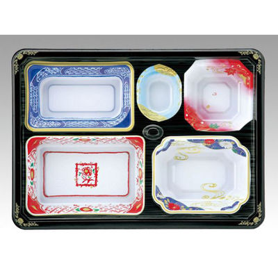 アヅミ産業 仕出弁当 T-203 (蓋三彩)会席膳セット 200枚(20枚×10) 905021 1ケース(200枚入(20枚×10袋))（直送品）