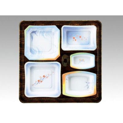 アヅミ産業 仕出弁当 T-104B (蓋木目)会席膳セット 200枚(20枚×10) 905029 1ケース(200枚入(20枚×10袋))（直送品）