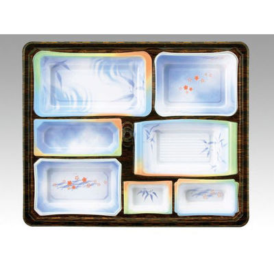 アヅミ産業 仕出弁当 T-138B (蓋木目)会席膳セット 160枚(20枚×8) 905030 1ケース(160枚入(20枚×8袋))（直送品）