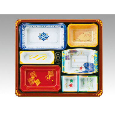 アヅミ産業 仕出弁当 T-105A (蓋三彩)会席膳セット 200枚(20枚×10) 905027 1ケース(200枚入(20枚×10袋))（直送品）