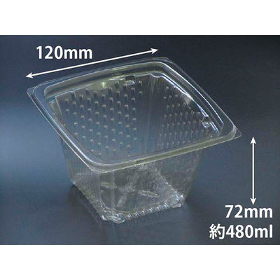 透明サラダ容器 バイオ ツブ12-72B　900枚(50枚×18) PBPR046　リスパック（直送品）