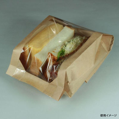 サンドウィッチ袋 窓付きブレッドバッグ デリカ用 2000枚(100枚×20) PP18653 1ケース(2000枚入(100枚×20袋))（直送品）