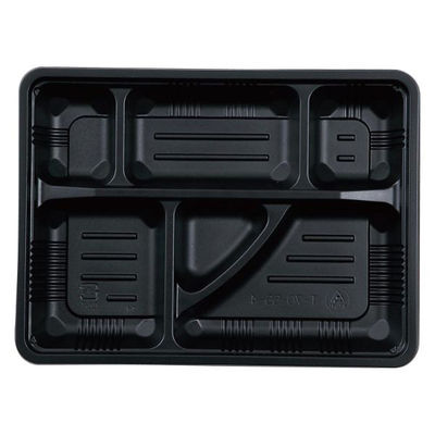 弁当容器 T-70-55-4 本体 黒 900枚(50枚×18) T70-55-4MBK-1 1ケース(900枚入(50枚×18袋))（直送品）
