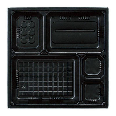 アヅミ産業 弁当容器 T-70-F黒 800枚(50枚×16) T70M-F2BK800 1ケース(800枚入(50枚×16袋))（直送品）