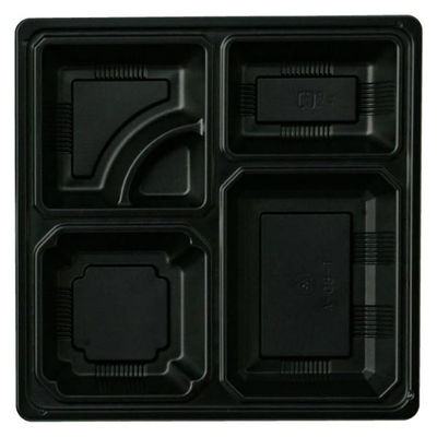 アヅミ産業 弁当容器 T-80-A 本体 黒 800枚(50枚×16) T80MABK-2 1ケース(800枚入(50枚×16袋))（直送品）