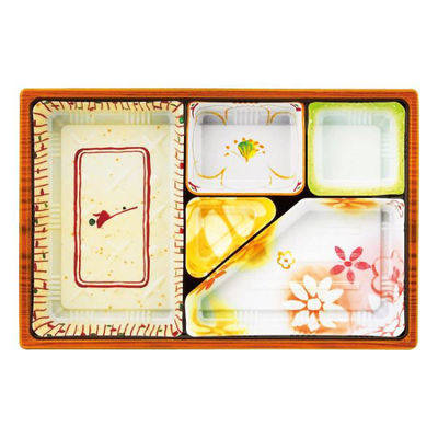 弁当容器 T-90-60-F 本体 花木目 600枚(50枚×12) T90-60MF-2 1ケース(600枚入(50枚×12袋))（直送品）