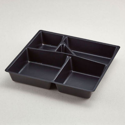 青葉紙業 仕出し容器 会席折 小 中仕切 2 黒 300枚(25枚×12) 258132 1ケース(300枚入(25枚×12袋))（直送品）