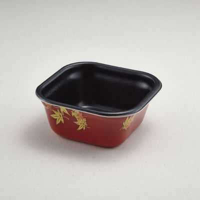 青葉紙業 角丼容器 どん重 大盛(本体)耐熱赤もみじ内黒 800枚(50枚×16) 220339 1ケース(800枚入(50枚×16袋))（直送品）