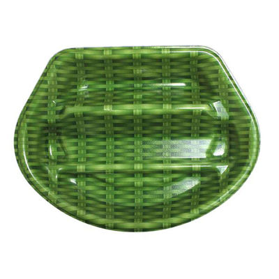 デンカポリマー 惣菜容器 夢扇15本体 竹かご緑 600枚(50枚×12) 55023 1ケース(600枚入(50枚×12袋))（直送品）