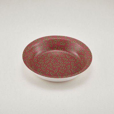 青葉紙業 丸丼容器 まるざら 205(本体)耐熱赤からくさ 500枚(50枚×10) 222423 1ケース(500枚入(50枚×10袋))（直送品）