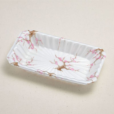 青葉紙業 刺身容器 長皿 5 紅梅 700枚(50枚×14) 233114 1ケース(700枚入(50枚×14袋))（直送品）