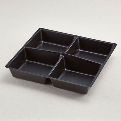 青葉紙業 仕出し容器 会席折 小 中仕切 1 黒 300枚(25枚×12) 258131 1ケース(300枚入(25枚×12袋))（直送品）