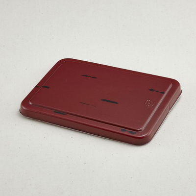 青葉紙業 弁当容器 B-4 蓋 赤うるし 700枚(50枚×14) 201604 1ケース(700枚入(50枚×14袋))（直送品）