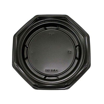 デンカポリマー 軽食容器 八角皿190本体 黒 600枚(50枚×12) 39643 1ケース(600枚入(50枚×12袋))（直送品）