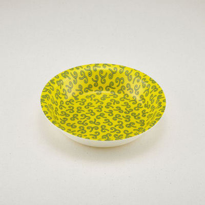 青葉紙業 丸丼容器 まるざら 185(本体)耐熱黄からくさ 600枚(50枚×12) 222325 1ケース(600枚入(50枚×12袋))（直送品）