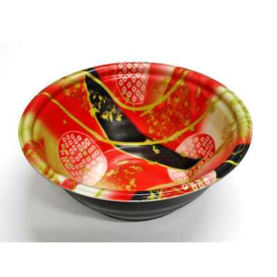 デンカポリマー スープ・麺容器 E-52本体 夢雲赤/黒 600枚(50枚×12) 38753 1ケース(600枚入(50枚×12袋))（直送品）