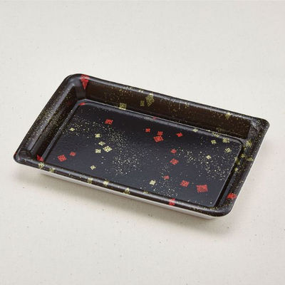 青葉紙業 寿司容器 あさ折 8 本体 黒まきえ 900枚(50枚×18) 262028 1ケース(900枚入(50枚×18袋))（直送品）