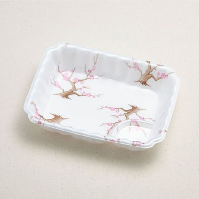 青葉紙業 刺身容器 かく皿 小 紅梅 900枚(100枚×9) 230614 1ケース(900枚入(100枚×9袋))（直送品）