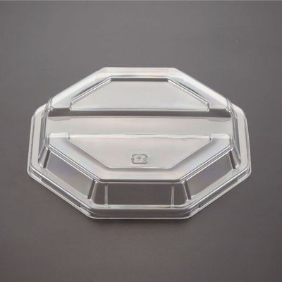 青葉紙業 角丼容器　八角皿 大 蓋 透明 1　600枚(50枚×12) 224230（直送品）