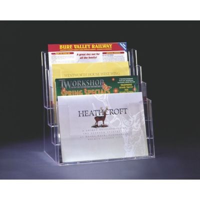 プリコ カタログスタンド 卓上用 A4横×4段 4C330 1セット(4個) 105-8132（直送品）