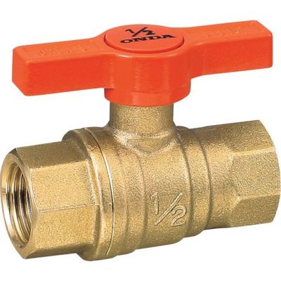 オンダ製作所 FF型(フルボール) Rc1/2×Rc1/2 オレンジTハンドル FF-T15C 1個 267-2031（直送品）