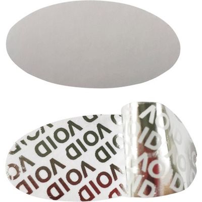 セーフラン セキュリティシール 楕円形 100片 (縦x横)20x40mm VOIDシール 11397-100 1袋(100枚)（直送品）