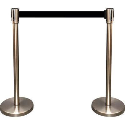 セーフラン安全用品 エムローキャット ステンレススタンドバリケード 2m 黒 2台セット C0002-2BK 1組(2台) 365-1097（直送品）