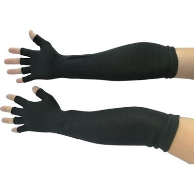 富士手袋工業 富士手袋 天牛五本指手甲 指切ロング黒 1305-BK 1セット(10双) 321-9465（直送品）