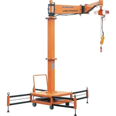 スーパーツール スーパー 二速選択型電動チェーンブロック付ジブクレーン 移動式 定格荷重0.2t アーム長さ2m JBCC2020C 1台（直送品）