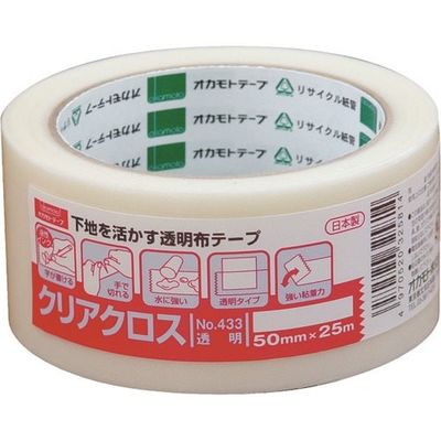 オカモト NO433 クリアクロス 透明 50ミリ シュリンク包装 43350S 1セット(40巻) 135-7924（直送品）