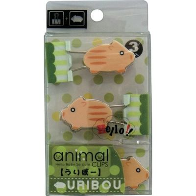 サンケーキコム サンケー ハローアニマルクリップうりぼー3個 HAC-UB3 1セット(15個:3個×5パック) 134-2580（直送品）