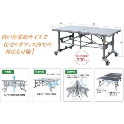 ナカオ コンステージ 移動式室内足場 H=870 MKT-870 1台 131-0649（直送品）