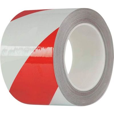 セーフラン安全用品 セーフラン 再帰反射ラインテープ 幅100mm×22m 赤/白 14347 1巻 270-9706（直送品）