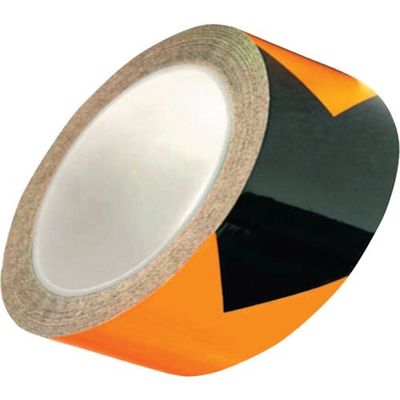 セーフラン安全用品 セーフラン 再帰反射ラインテープ 幅100mm×22m 黄/黒 V字 14350 1巻 270-9694（直送品）