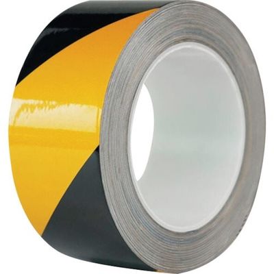 セーフラン安全用品 セーフラン 再帰反射ラインテープ 幅50mm×22m 黄/黒 14207 1巻 270-9696（直送品）