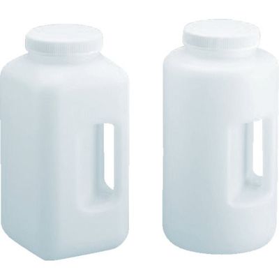TARSONS ハンドル付広口瓶 HDPE製/蓋:PP製 4L(角型) 583358 1個 134-4630（直送品）