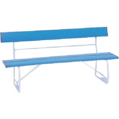 つくし工房 つくし 【テラモト製品】背付きベンチ 1500mm幅 青 8955-B 1台 184-7987（直送品）